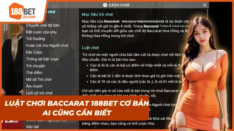Luật chơi Baccarat 188bet cơ bản mà ai cũng cần phải nắm vững