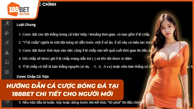 Hướng dẫn cá cược bóng đá tại 188bet cho người mới tham gia
