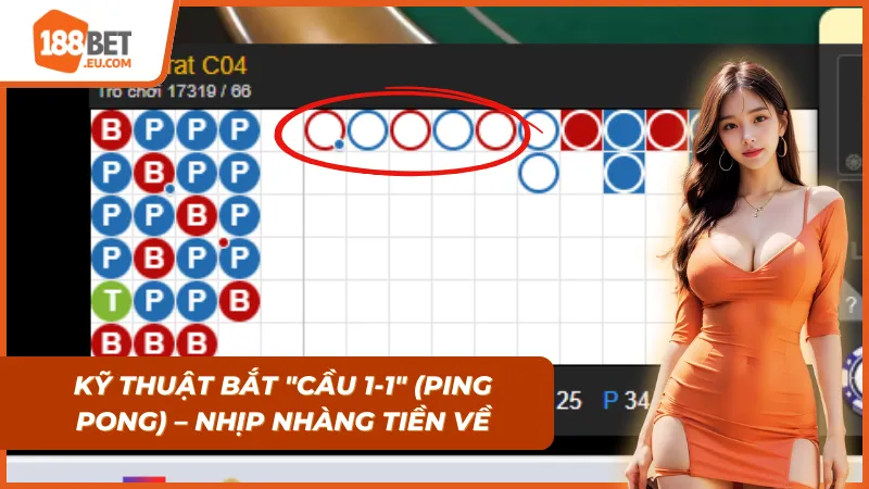 Soi cầu Baccarat dạng Cầu 1-1 cực chuẩn xác